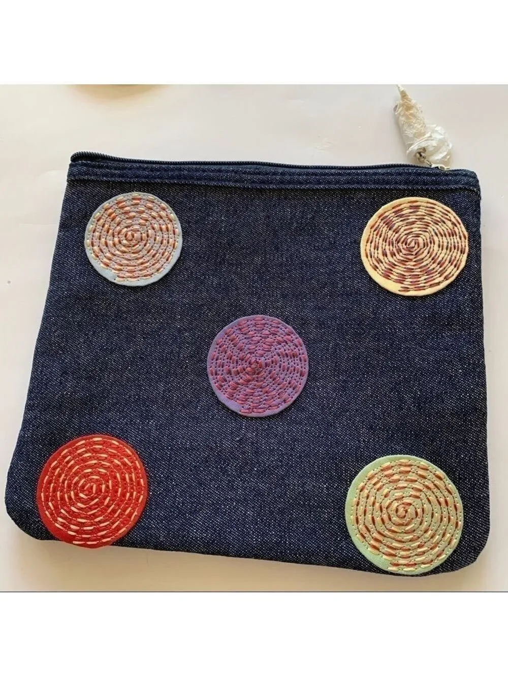 Bath and Body Works Dark Wash Denim Cosmetic Case with Mirror Set